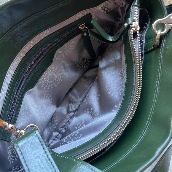 ABRO Saffiano Satchel Crossbody Leather Purse Green - Picture 10 of 14